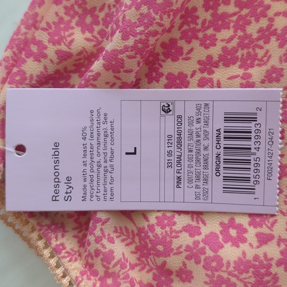 NWT Wild Fable Floral Ruffle Hem Midi Skirt LARGE Pink Dainty - Picture 3 of 14